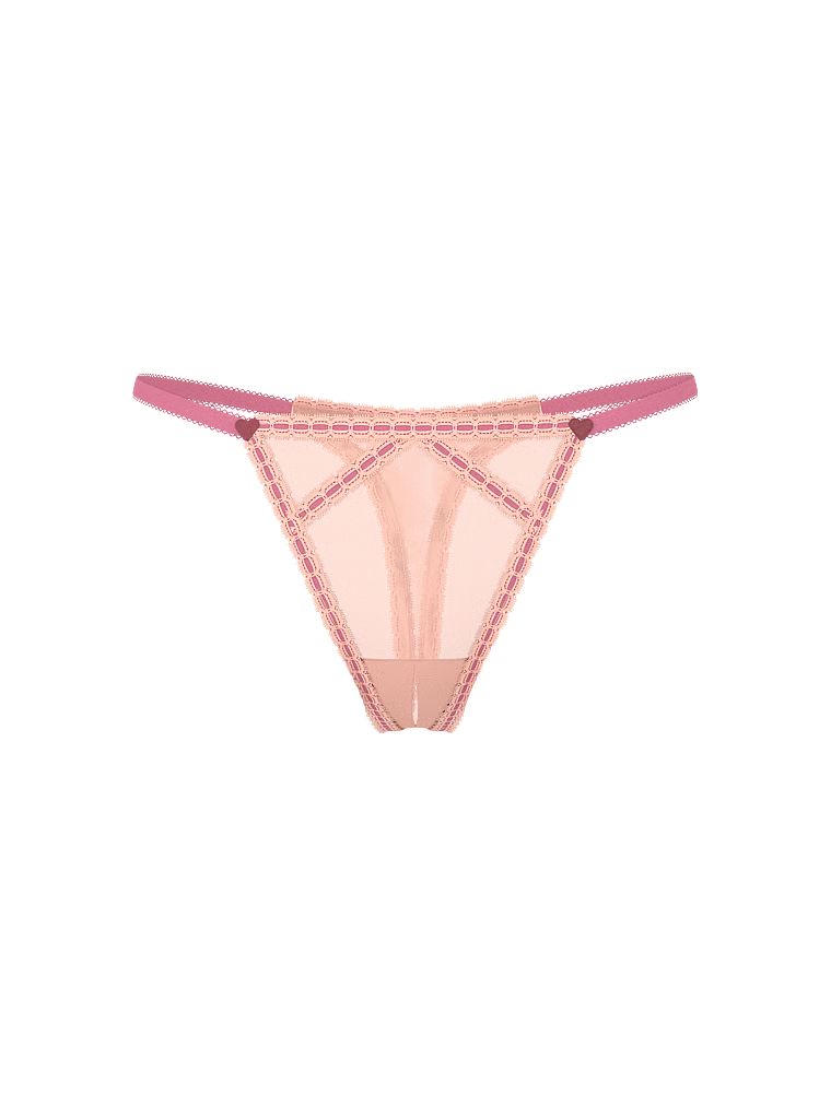 Průsvitný slot na stuhu v rozkroku. Produkt je oranžové barvy a pochází z kolekce Dream Angels.