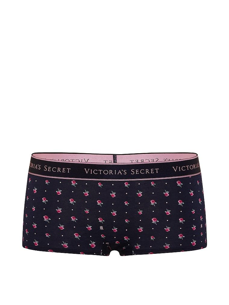 Bavlněné kraťasy s logem v pase Boyshort. Produkt má květinovou barvu a pochází z kolekce Cotton.