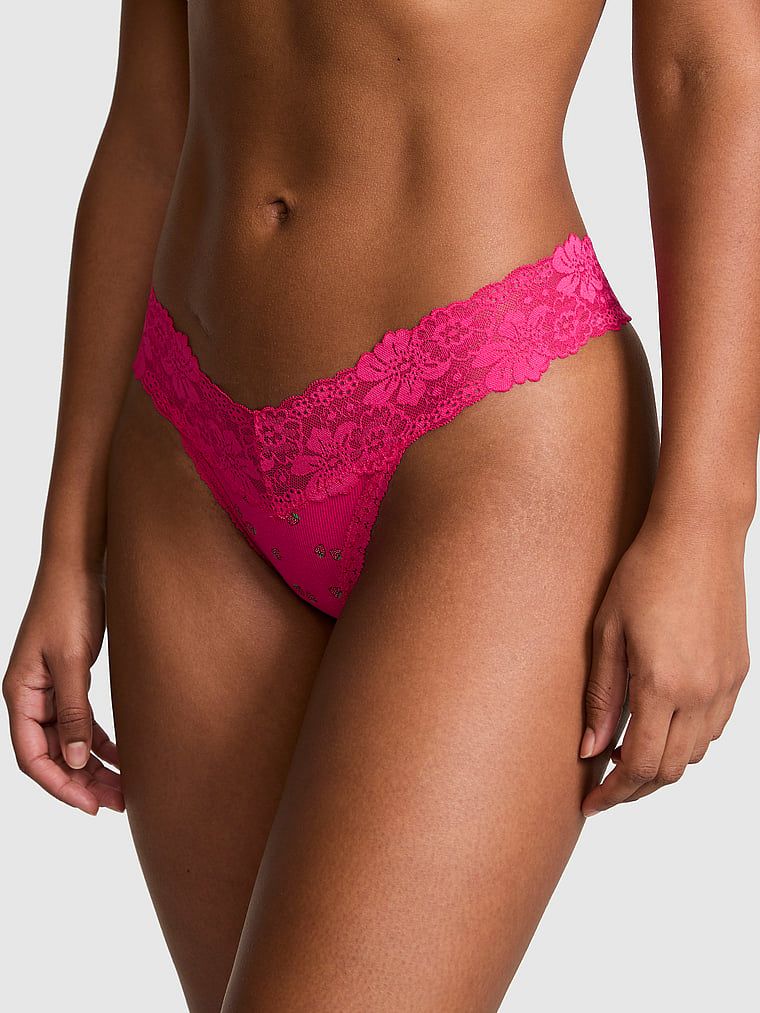 PINK Wink S krajkovým lemem Tanga Kalhotky
