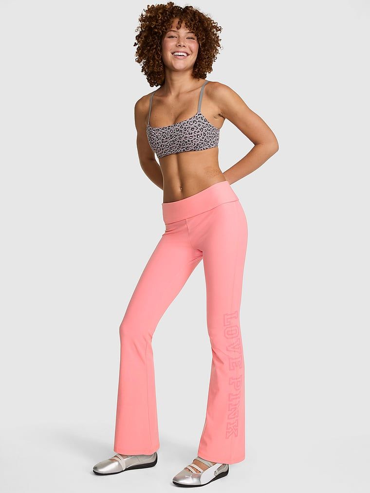 PINK Měkké modalové rozšířené legíny s ohrnovacím pasem