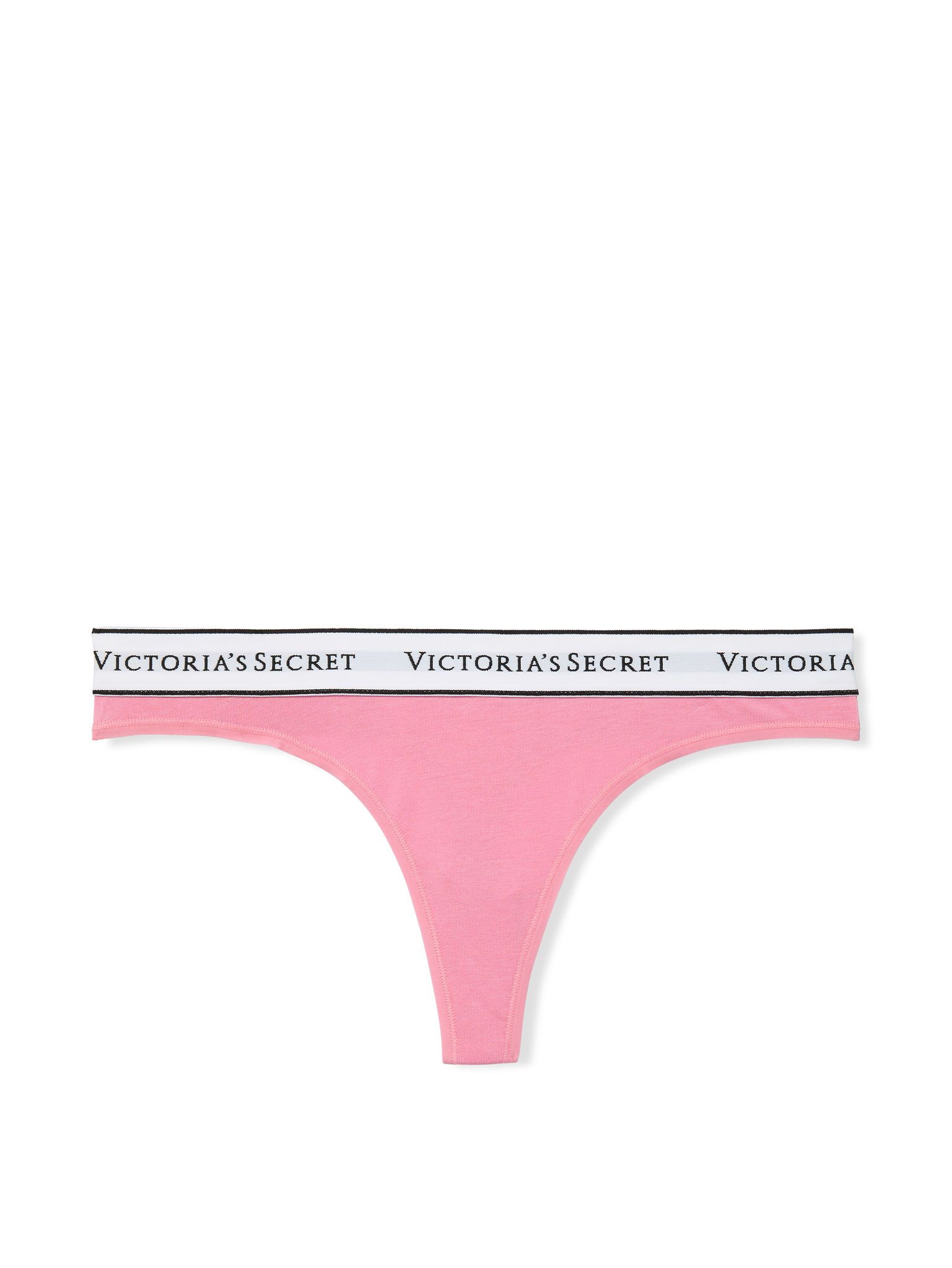 Bavlněná tanga s logem v pase. Produkt je růžový a pochází z kolekce Cotton.