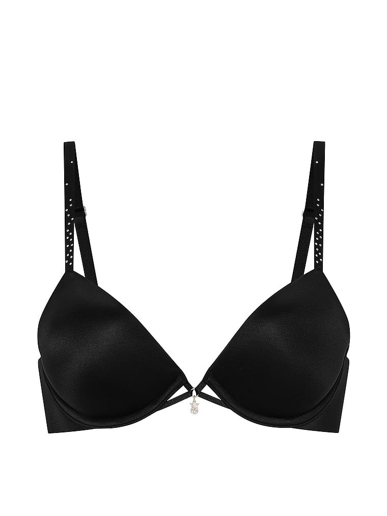 Podprsenka na push-up s krystalky a přívěskem Anniversary Charm. Produkt je černý a pochází z kolekce Very Sexy.