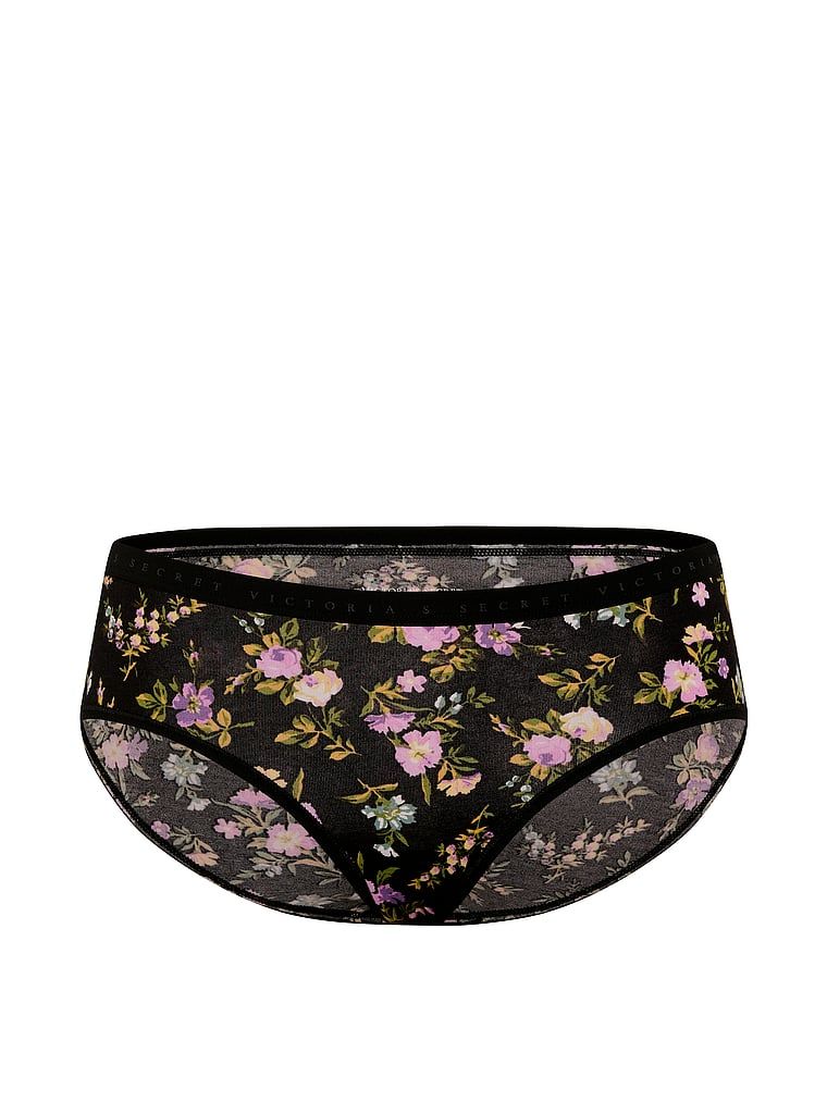 Bavlněné kalhotky hiphugger. Produkt je květinové barvy a pochází z kolekce Victoria's Secret.