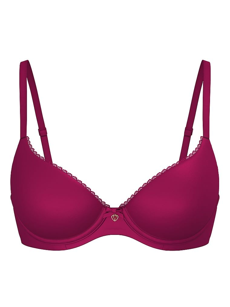 Hladká Demi mírně vyztužená podprsenka. Produkt je růžový a pochází z kolekce Body by Victoria.