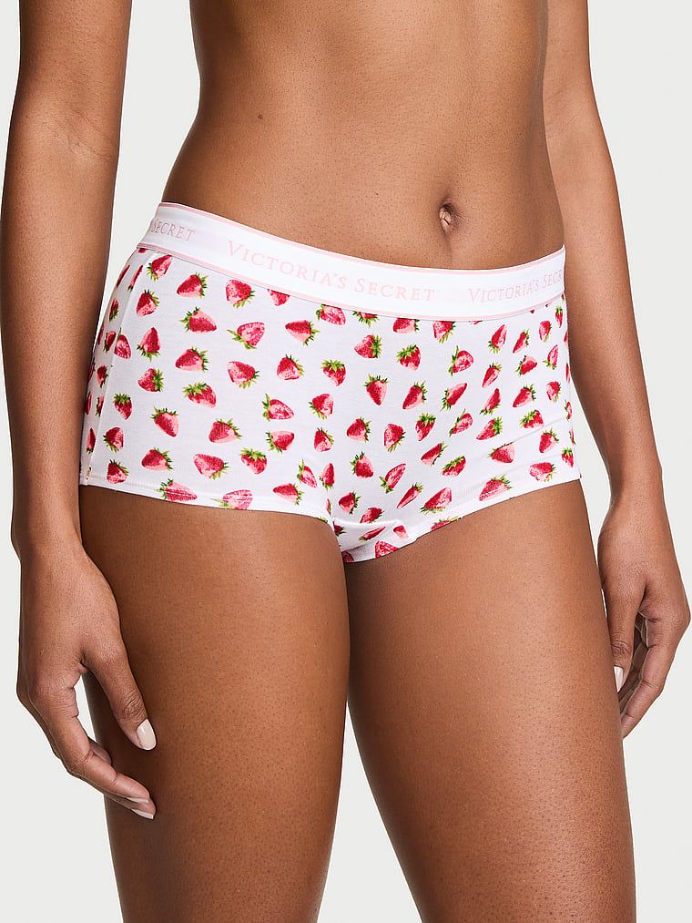 Bavlněné kraťasy s logem v pase Boyshort. Produkt je vzorovaný a pochází z kolekce Cotton.