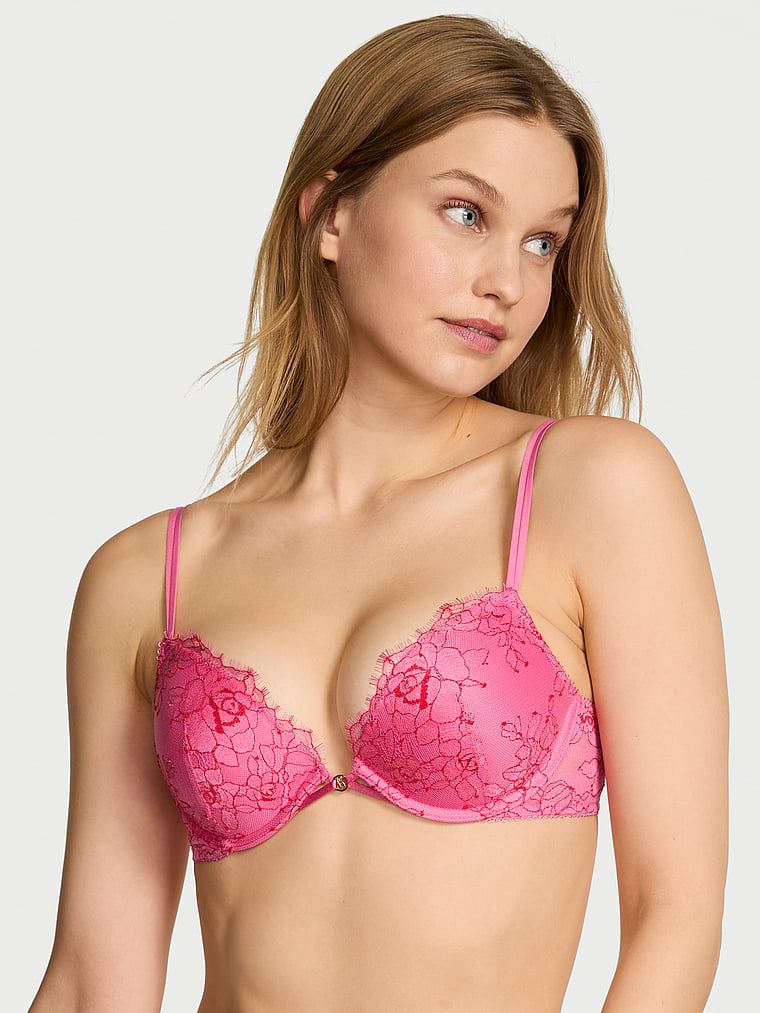 Very Sexy Push-up podprsenka s krajkou s motivem růží
