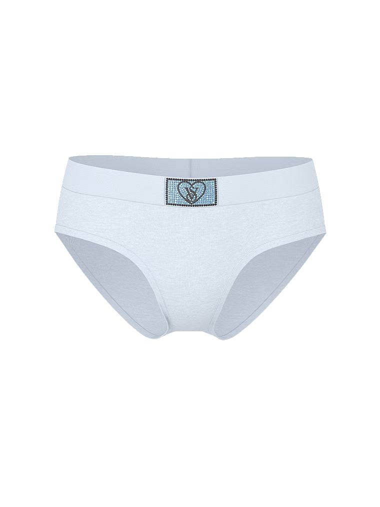 Bavlněné kalhotky s lesklým logem Hiphugger s nášivkou Heart Shine. Produkt je modré barvy a pochází z kolekce Cotton.