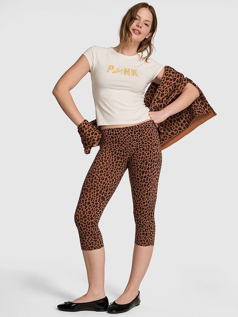 Capri legíny s ohrnovacím pasem All-Day Cotton