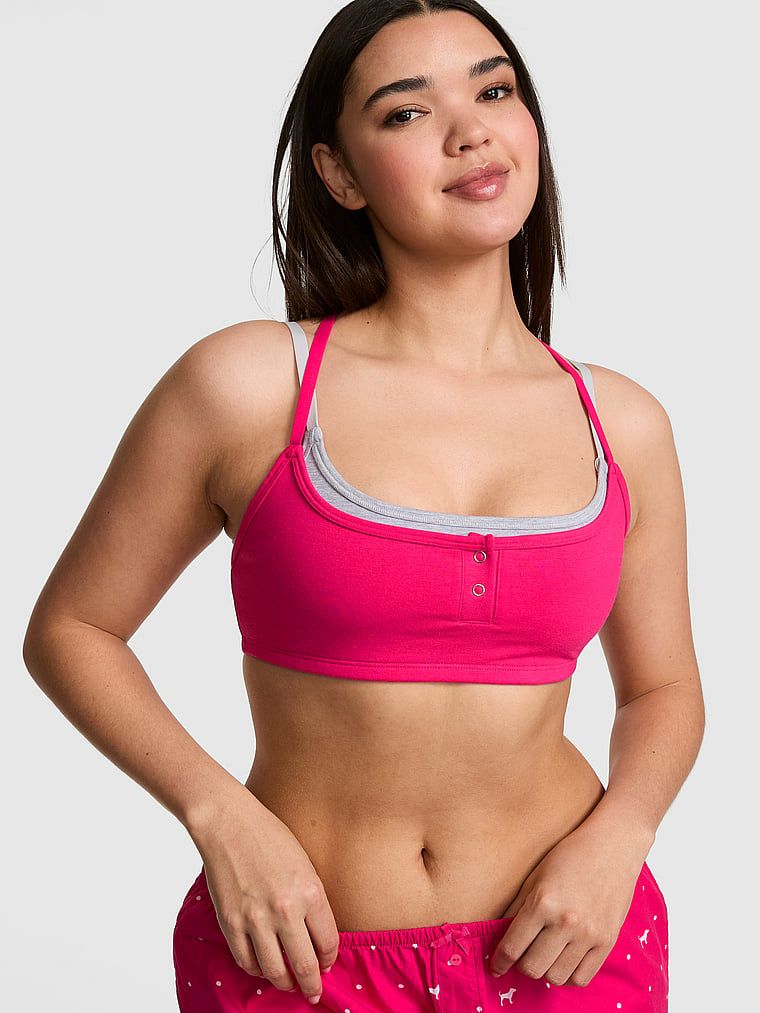All-Day Bavlněné Double Up Henley Bra