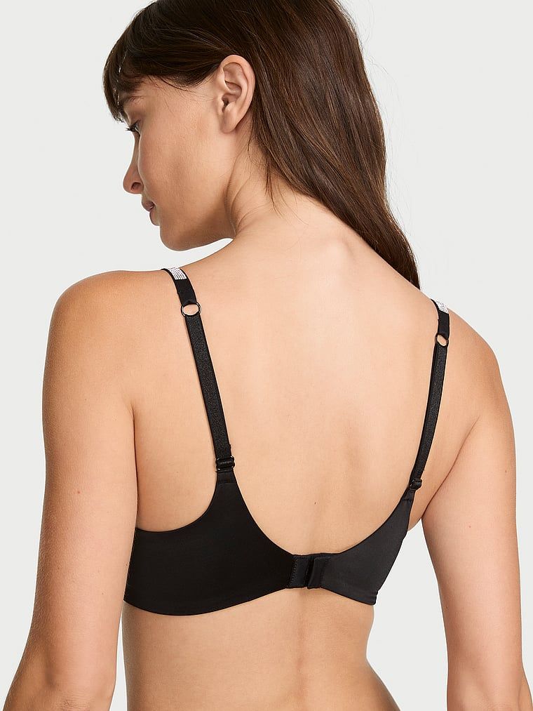 Podprsenka na kliky bez kosticí So Obsessed Shine Strap. Produkt je černý a pochází z kolekce Very Sexy.