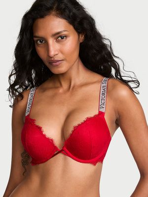Very Sexy Krajková třpytivá push-up podprsenka Bombshell Add-2-Cups Shine Strap
