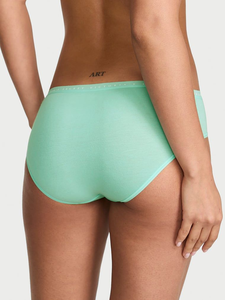 Bavlněné kalhotky hiphugger. Produkt je zelené barvy a pochází z kolekce Victoria's Secret.