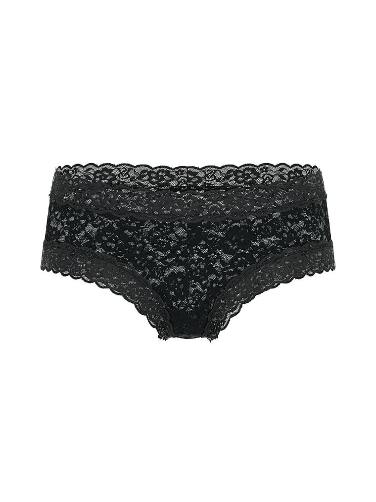 Květ Cheeky krajkové kalhotky. Produkt je černý a pochází z kolekce Lacie.