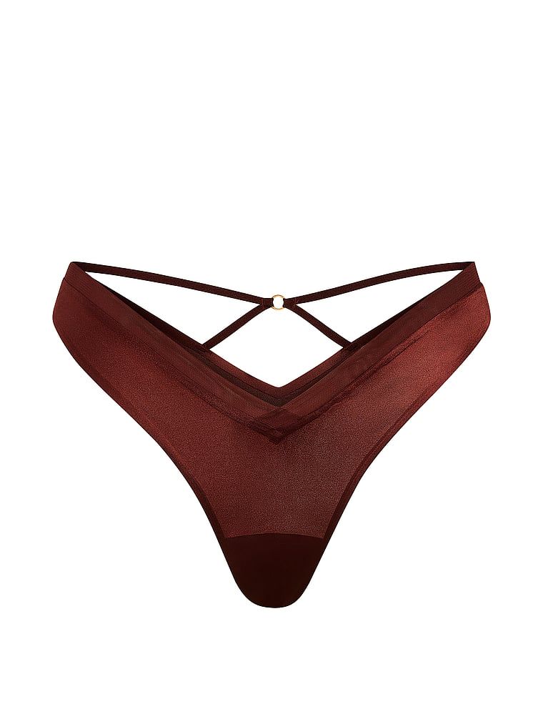 Tanga s ramínky na zádech Sheer Reveal. Produkt je vzorovaný a pochází z kolekce Very Sexy.