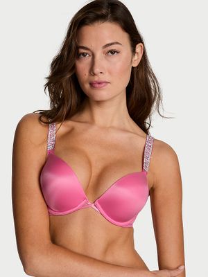 Very Sexy Saténová lesklá push-up podprsenka Bombshell Add-2-Cups