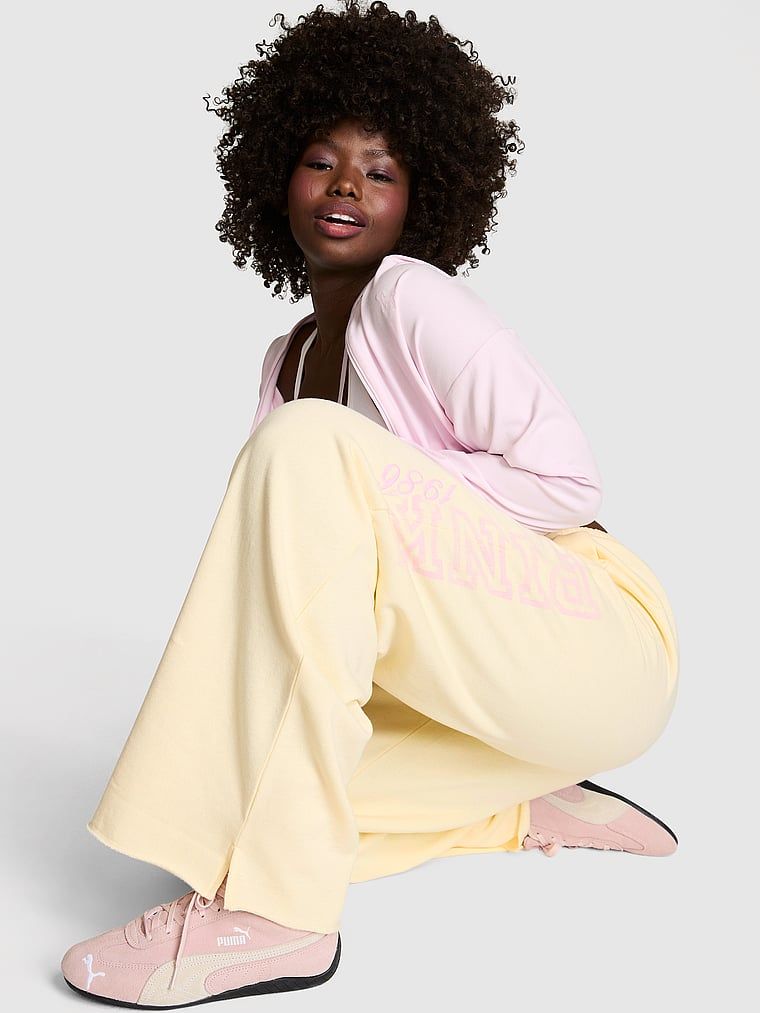 Tepláky Campus Fleece wide leg s rozparkem