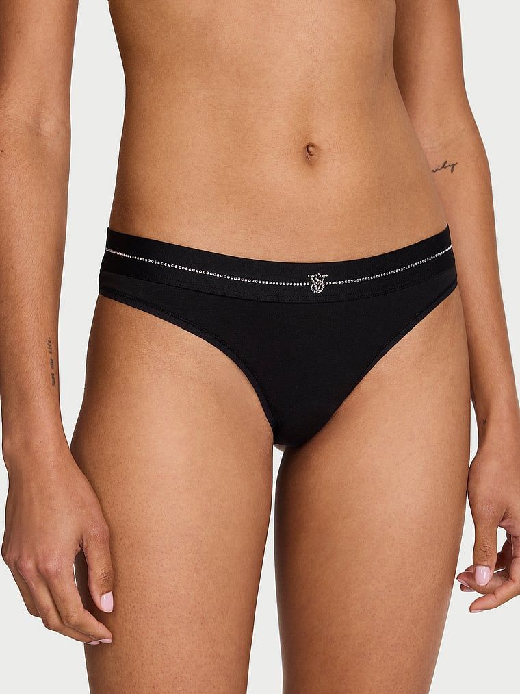 Cotton Bavlněná tanga s třpytivým logem