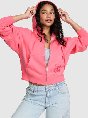 Krátká mikina s kapucí na zip Campus Fleece