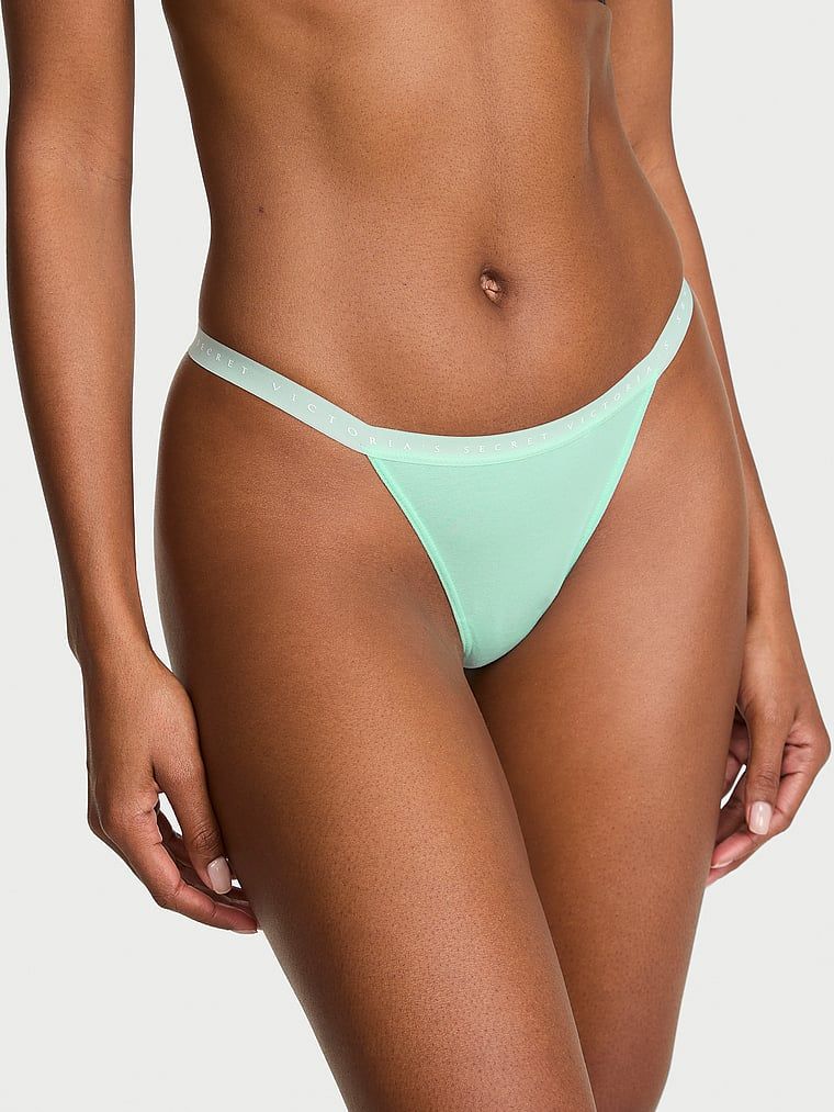 Victoria's Secret Kalhotky V-String z elastické bavlny