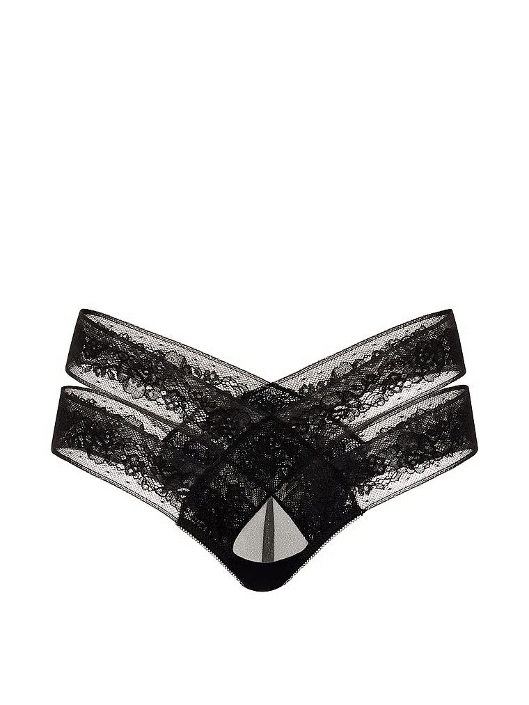 Kalhotky s výřezem a krajkou Strappy Cut-Out. Produkt je černý a pochází z kolekce Very Sexy.