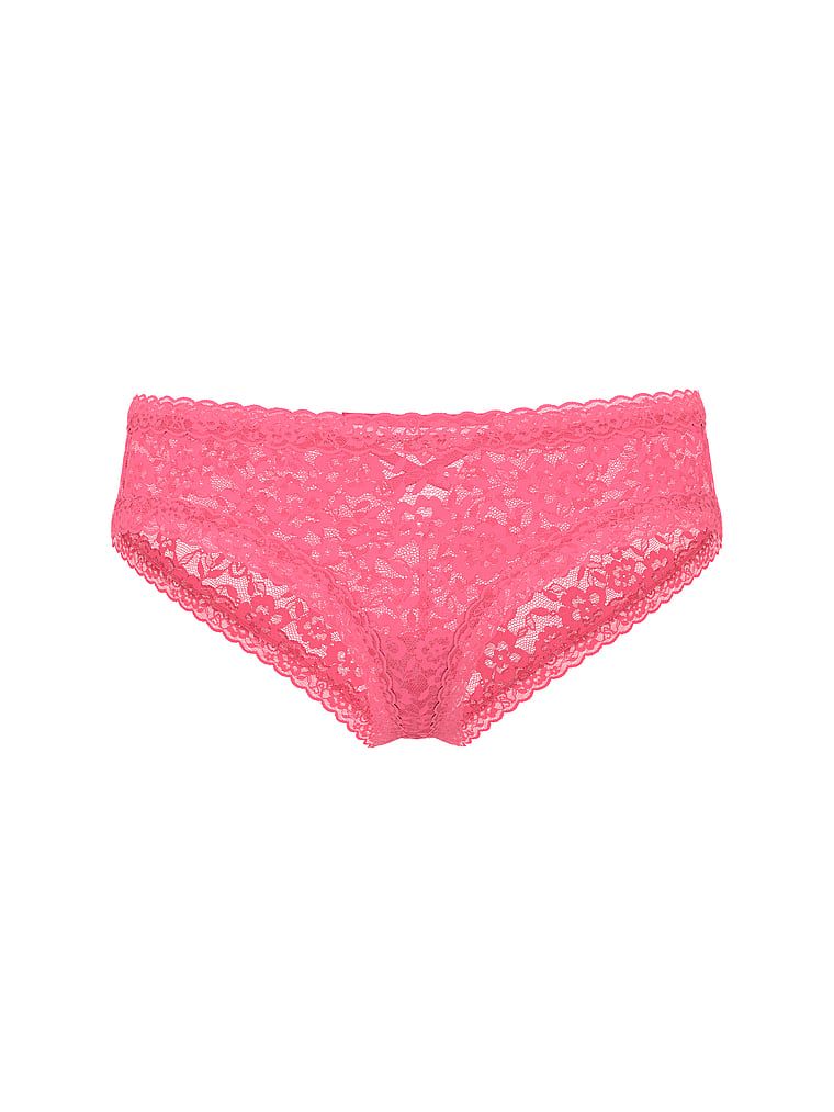 Krajkové kalhotky s ramínky vzadu Blossom Cheeky. Produkt je růžové barvy a pochází z kolekce Lacie.