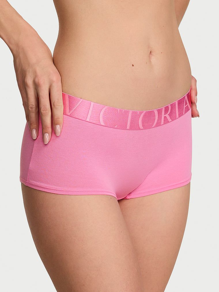 Logo Boyshorts s explodovaným Cotton. Produkt je růžové barvy a pochází z kolekce Cotton.