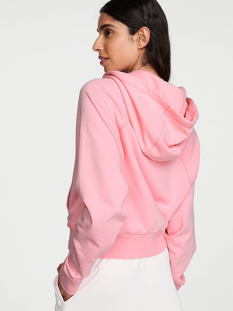Bavlněná mikina se zipem a mikina Terry Hoodie. Produkt je růžové barvy a pochází z kolekce Angel Essentials.