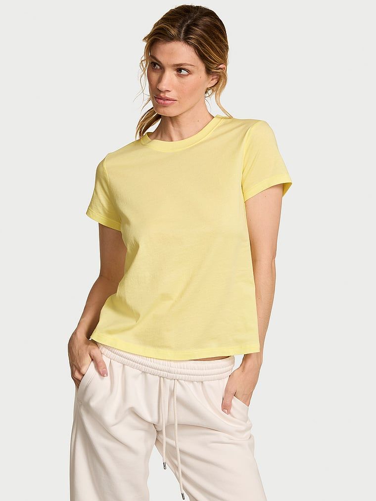 Mix & Match bavlněné noční tričko. Produkt je žluté barvy a pochází z kolekce Victoria's Secret.