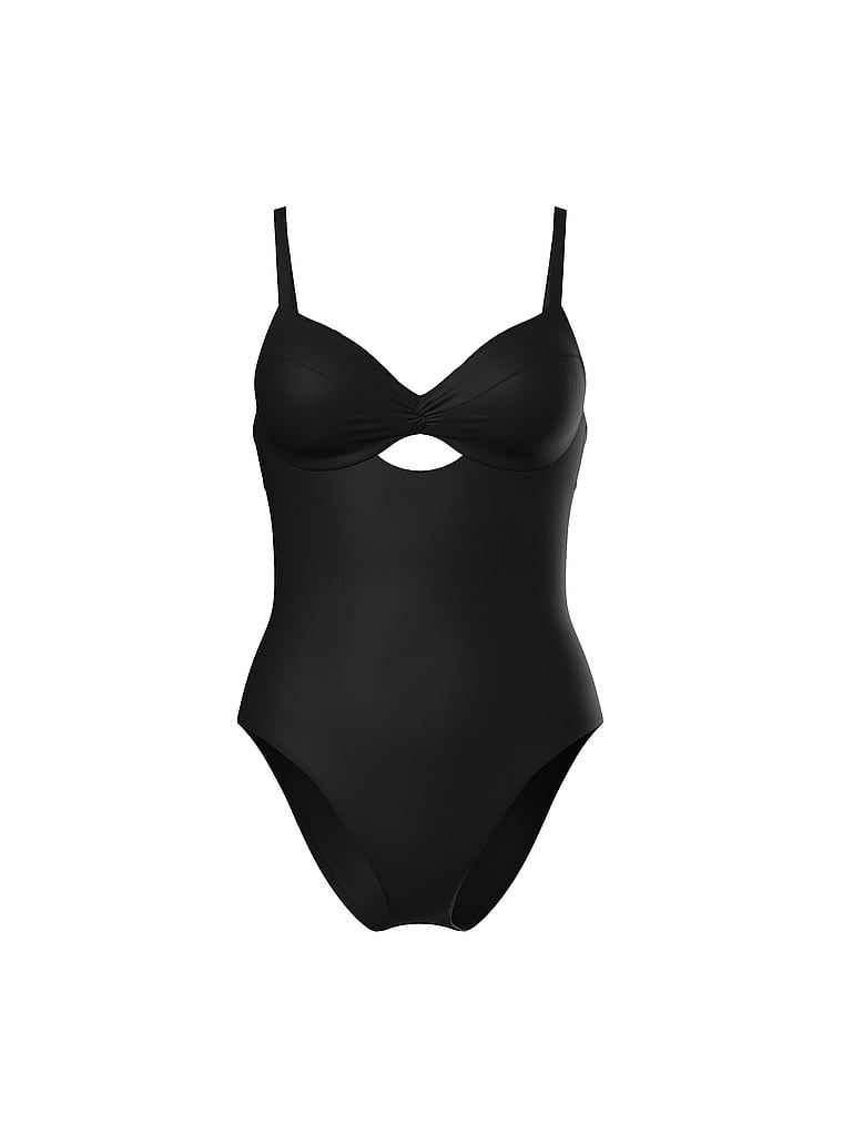Jednodílné push-up plavky Twist. Produkt je černý a pochází z kolekce Victoria's Secret Swim.