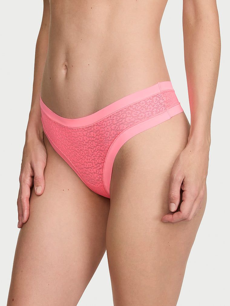 No-Show Krajková tanga No-Show s leopardím vzorem