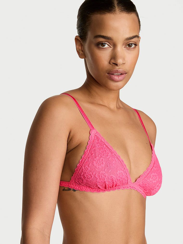 Victoria's Secret Nepodšitá krajková trojúhelníčková braletka