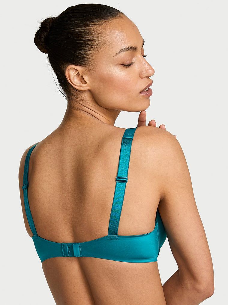 Push-up zvětšující podprsenka 2 velikosti Bombshell Shine Strap. Produkt je modré barvy a pochází z kolekce Very Sexy.