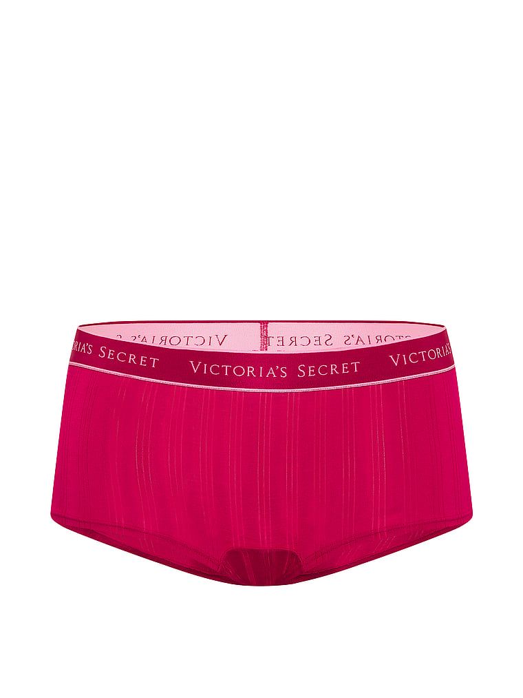 Kraťasy vyrobené z Ultra-Fine Logo Boyshort modal. Produkt je růžové barvy a pochází z kolekce Cotton.