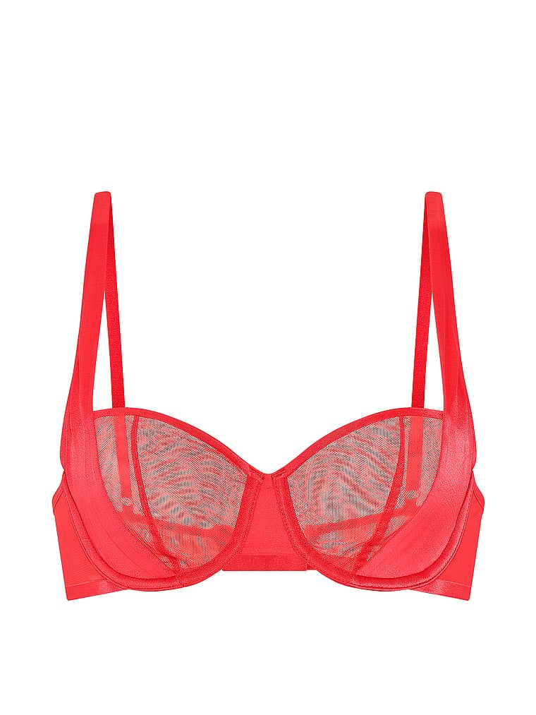 Podprsenka Sheer Reveal Balconette bez vycpávky. Produkt je růžové barvy a pochází z kolekce Very Sexy.