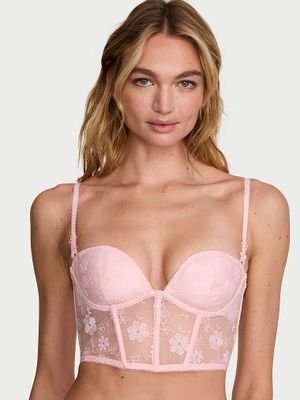 Dream Angels Korzetový top s květinovou výšivkou a hlubokým výstřihem