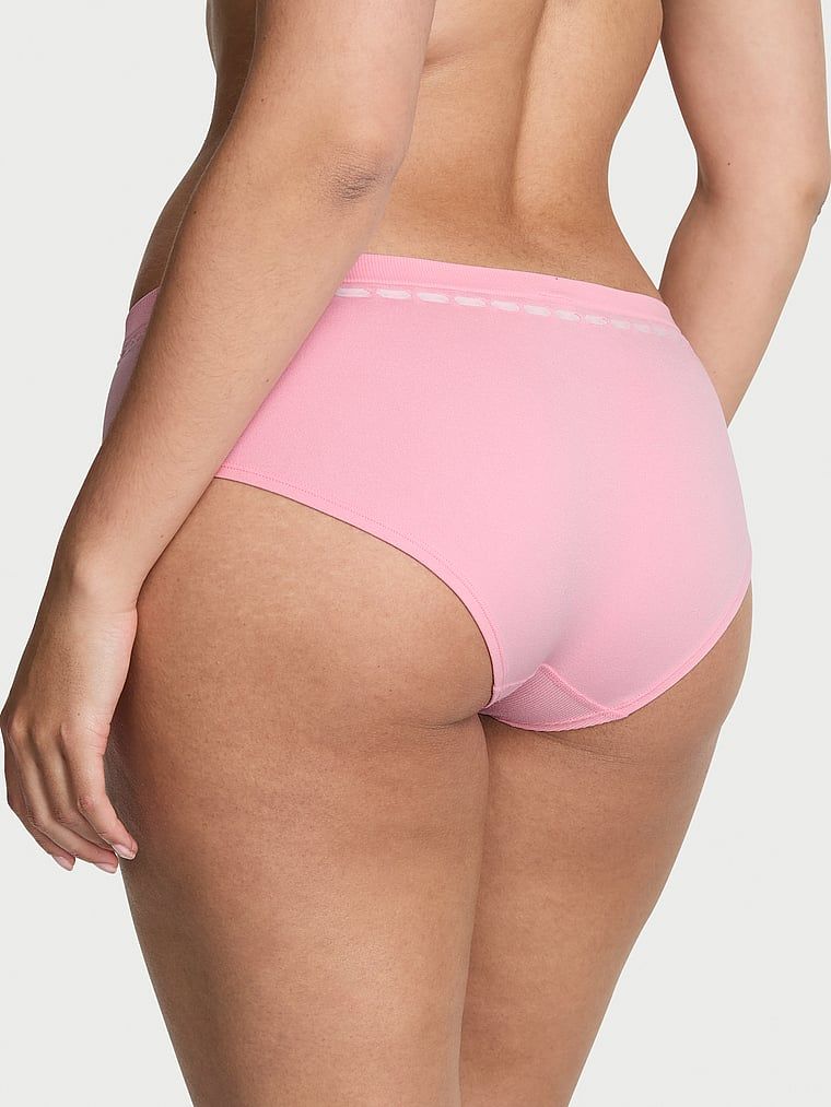 Bezešvé stuhové slotové kalhotky hiphugger. Produkt je růžové barvy a pochází z kolekce Seamless.