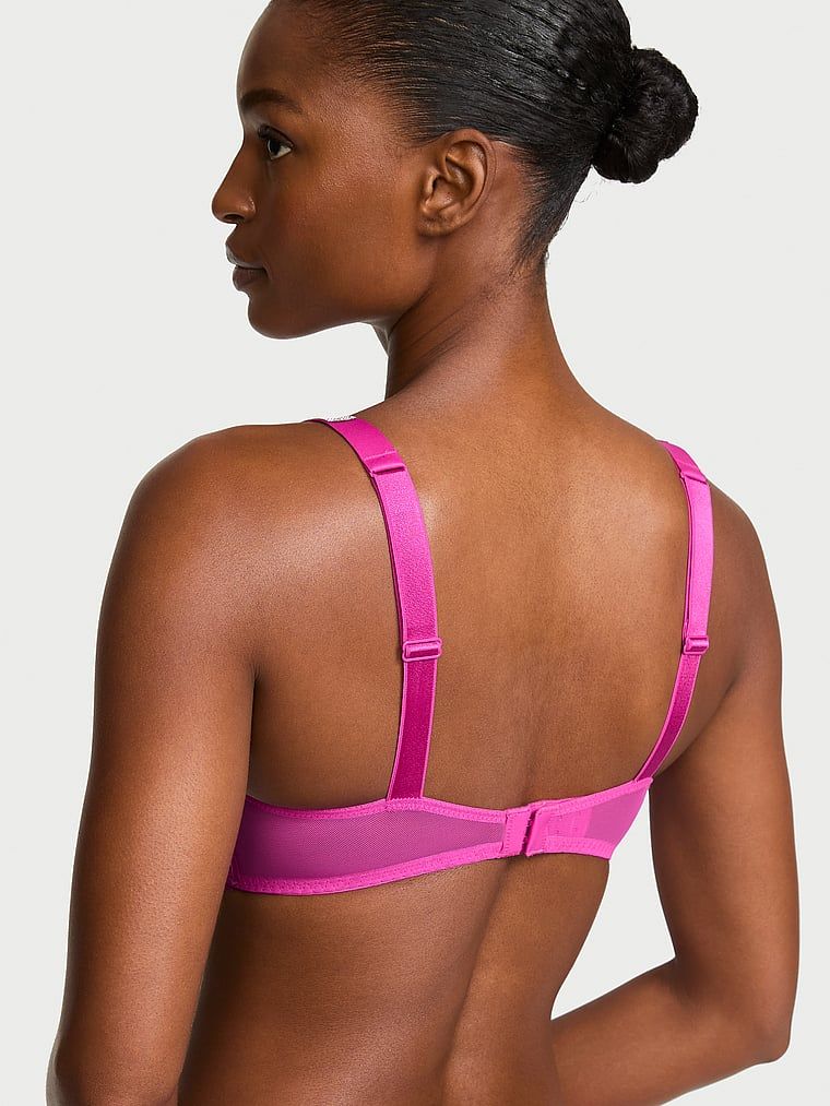 Push-up krajková zvětšovací podprsenka pro 2 velikosti Bombshell Shine Strap. Produkt je růžové barvy a pochází z kolekce Very Sexy.