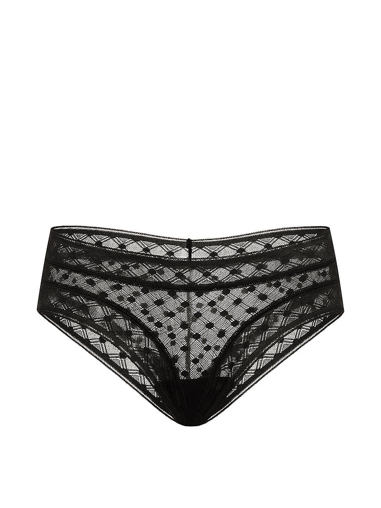 Dot Geo Cheeky krajkové kalhotky. Produkt je černý a pochází z kolekce Lacie.
