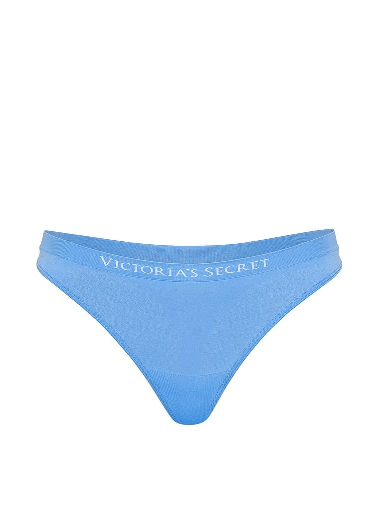 Bezešvé tanga. Produkt je modré barvy a pochází z kolekce Seamless.