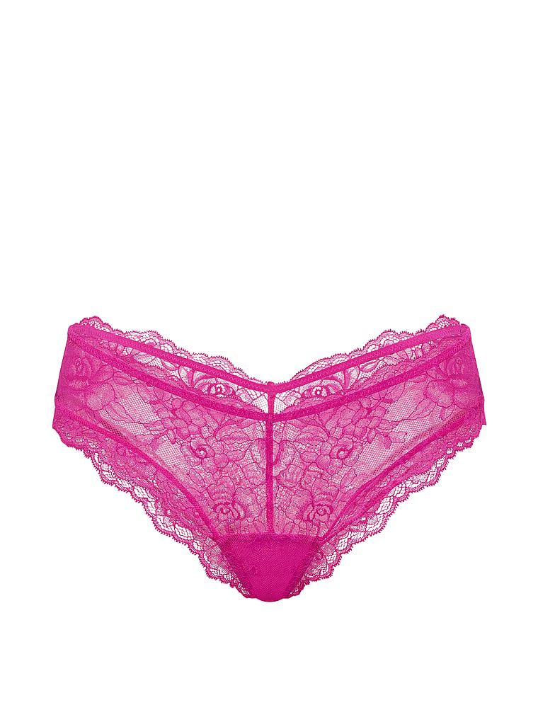 Krajkové kalhotky s vysoko střiženými nohavičkami Rose Lace Cheeky. Produkt je růžové barvy a pochází z kolekce Very Sexy.