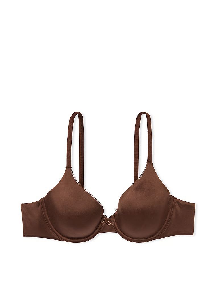Mírně vyztužená podprsenka se silně vsazenými košíčky Infinity Edge. Produkt je hnědý a pochází z kolekce Body by Victoria.