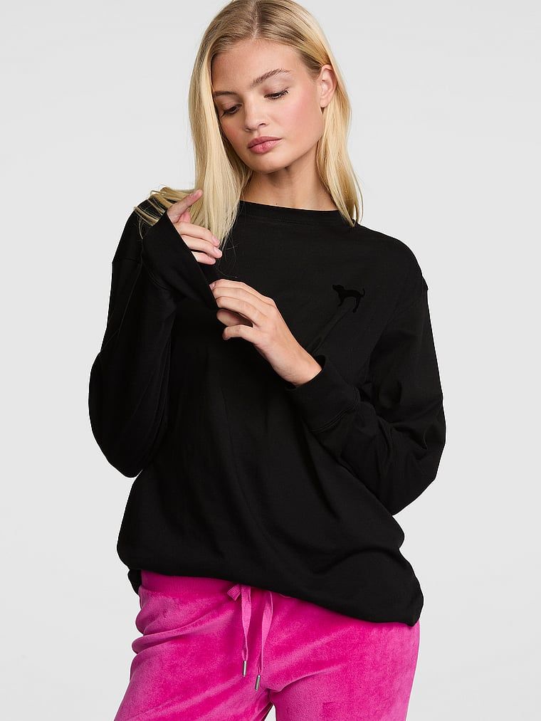 PINK Tričko Campus Cotton s dlouhým rukávem