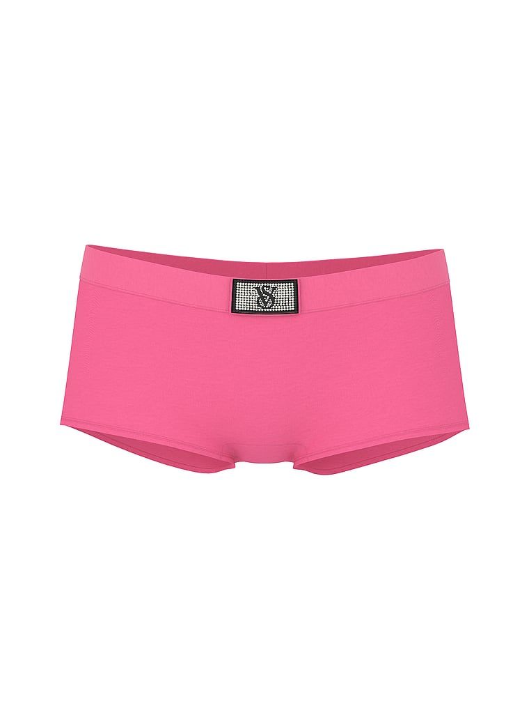 Bavlněné šortky s lesklým logem Shine Patch. Produkt má růžovou barvu a pochází z kolekce Cotton.