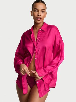 Victoria's Secret Luxusní saténová košile s knoflíky vpředu