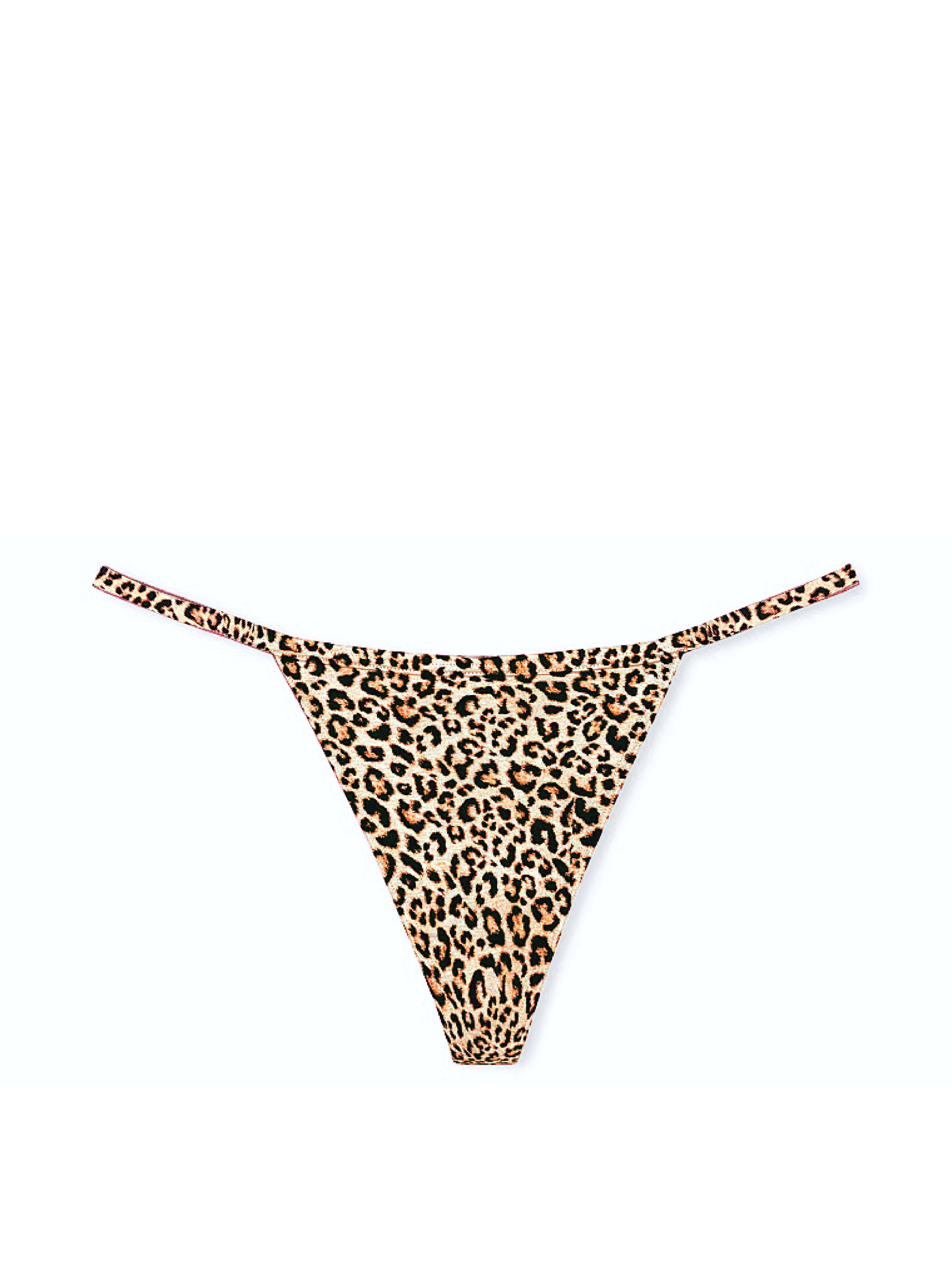 Elastická bavlněná tanga. Produkt má vzor se zvířecím motivem a pochází z kolekce Victoria's Secret.
