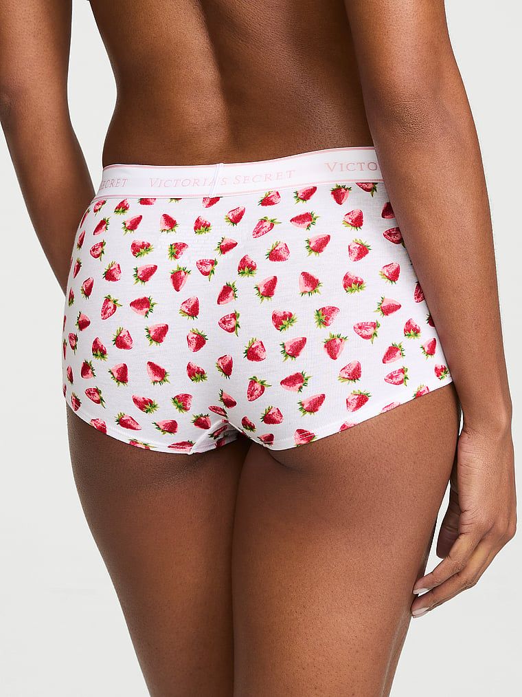 Bavlněné kraťasy s logem v pase Boyshort. Produkt je vzorovaný a pochází z kolekce Cotton.