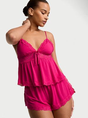 Victoria's Secret Modalová souprava košilky a šortek SoSoft s krajkovým lemem