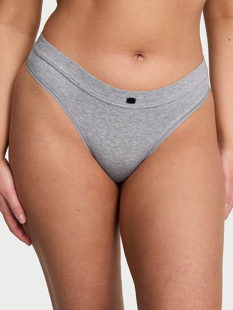 Bavlněná tanga s logem Hardware v pase. Výrobek je šedý a pochází z kolekce Cotton.