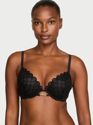 Very Sexy Podprsenka Bombshell, která přidává 2 velikosti košíčků, s výšivkou zmije a push-up efektem