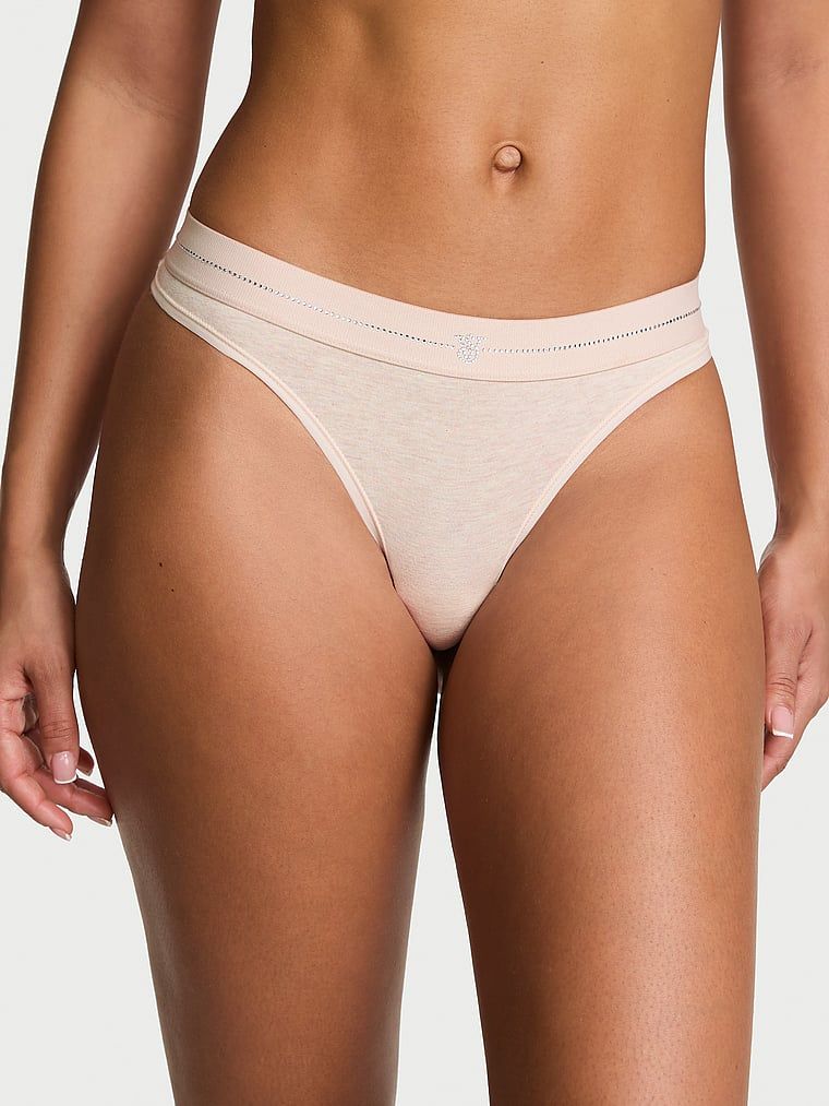 Cotton Bavlněná tanga s třpytivým logem